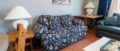 Condo, Multiple Beds, Balcony, Partial Sea View | Living area | TV
