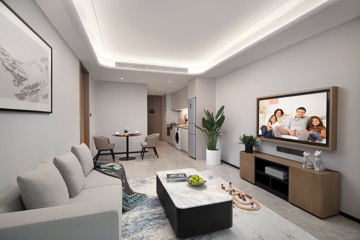 Executive Apartment, 1 Bedroom | Living area | LED TV