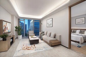 Executive-Apartment, 1 Schlafzimmer | Wohnzimmer | LED-Fernseher