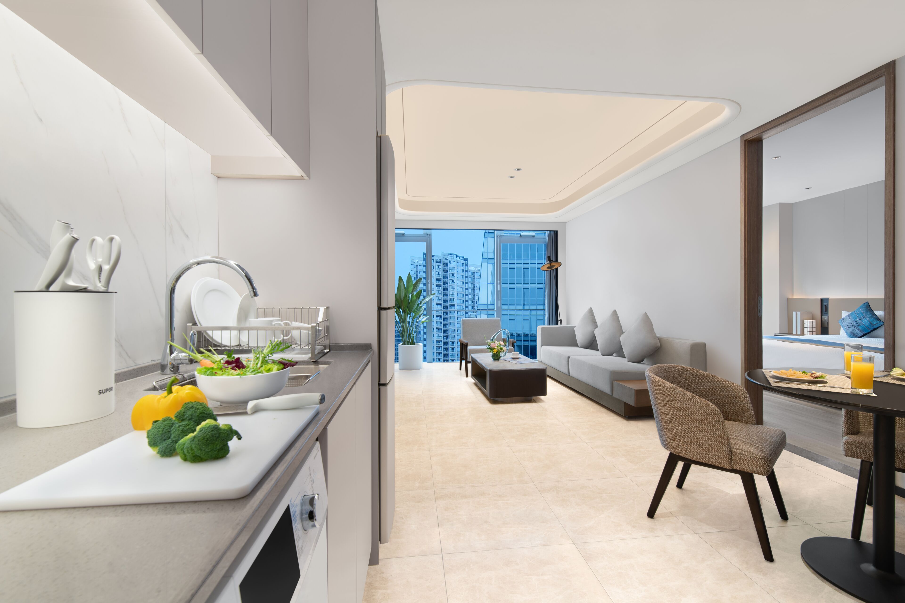 Apartamento executivo, 1 quarto | Área de estar | TV LED