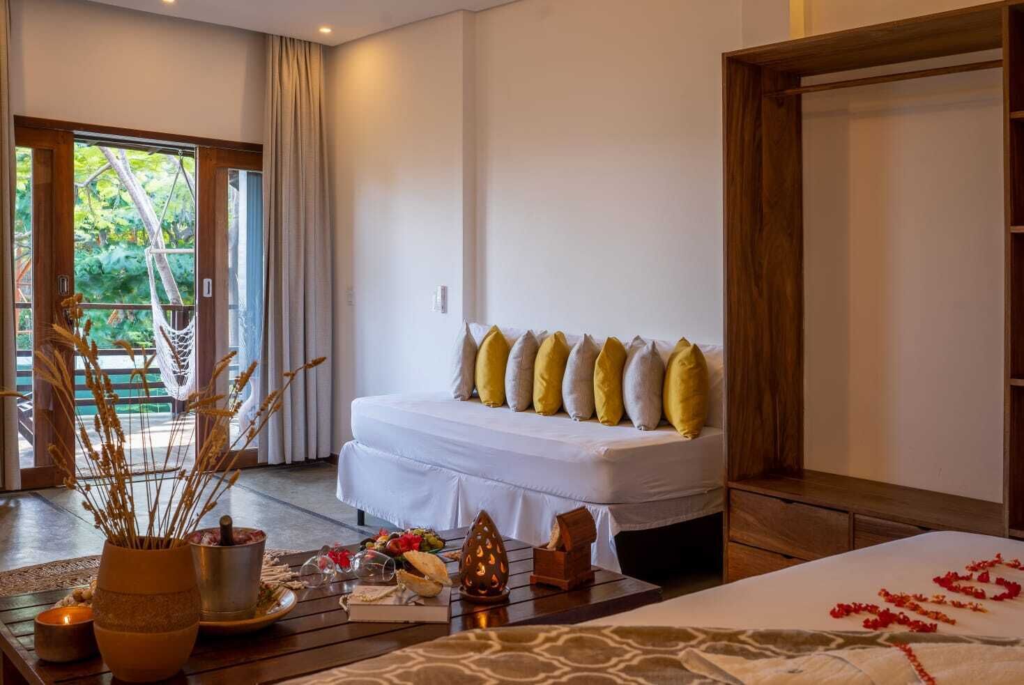 Quarto superluxo, 1 quarto, vista para o jardim | Frigobar, Wi-Fi de cortesia, roupa de cama