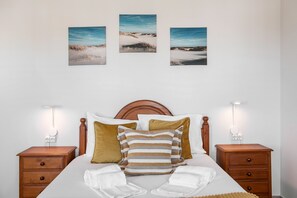 2 bedrooms, iron/ironing board, travel crib, internet