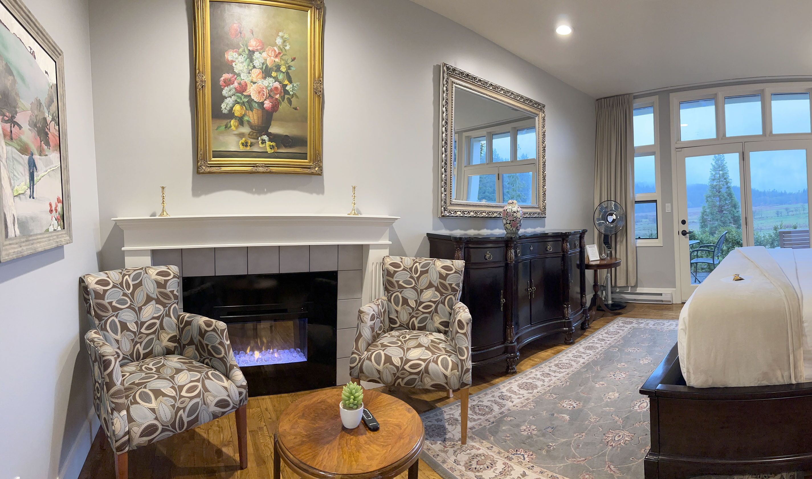 king room with patio (#104) | individually decorated, individually furnished, blackout curtains