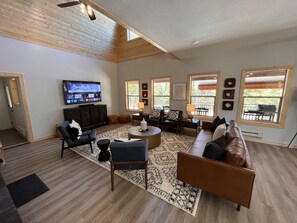 Smart TV, fireplace, video games