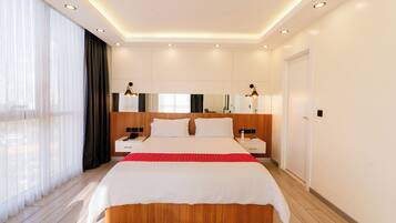 Ropa de cama hipoalergénica y minibar