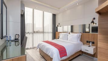 Superior Double Room, 1 Queen Bed, City View | 1 bedroom, hypo-allergenic bedding, minibar, in-room safe