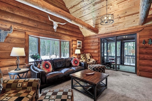 Family Log Cabin - Lake, Golf, Pool, Hike, Ski-ATV & Game Room - Northwoods WI