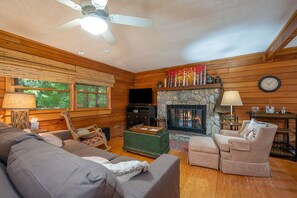 Smart TV, chimenea, reproductor de DVD