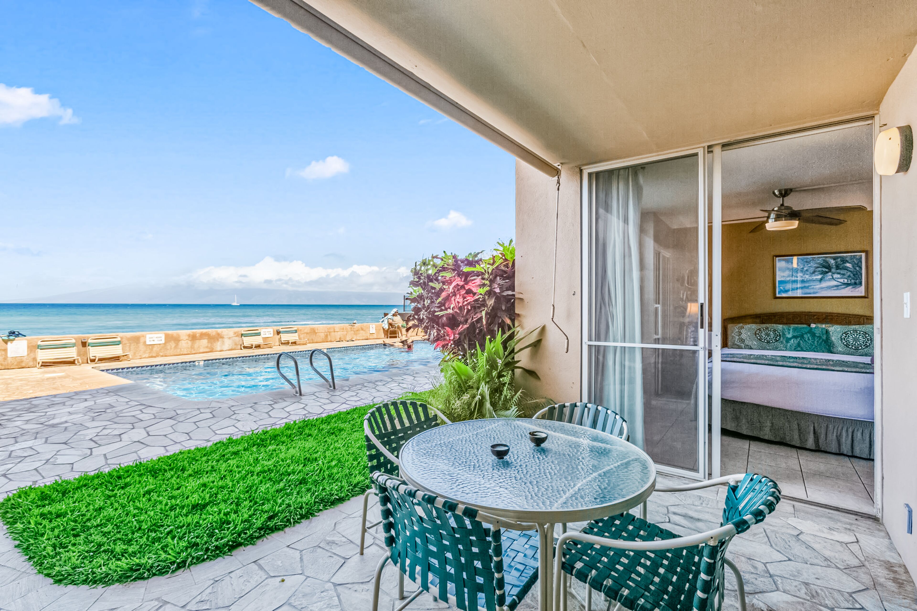 Ground-floor condo with w/d - walkout to shared pool, grill, and private beach