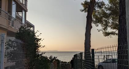Provencal villa with courtyard, garden and sea view