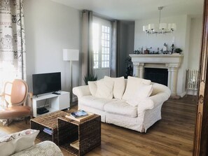 Télévision, cheminée