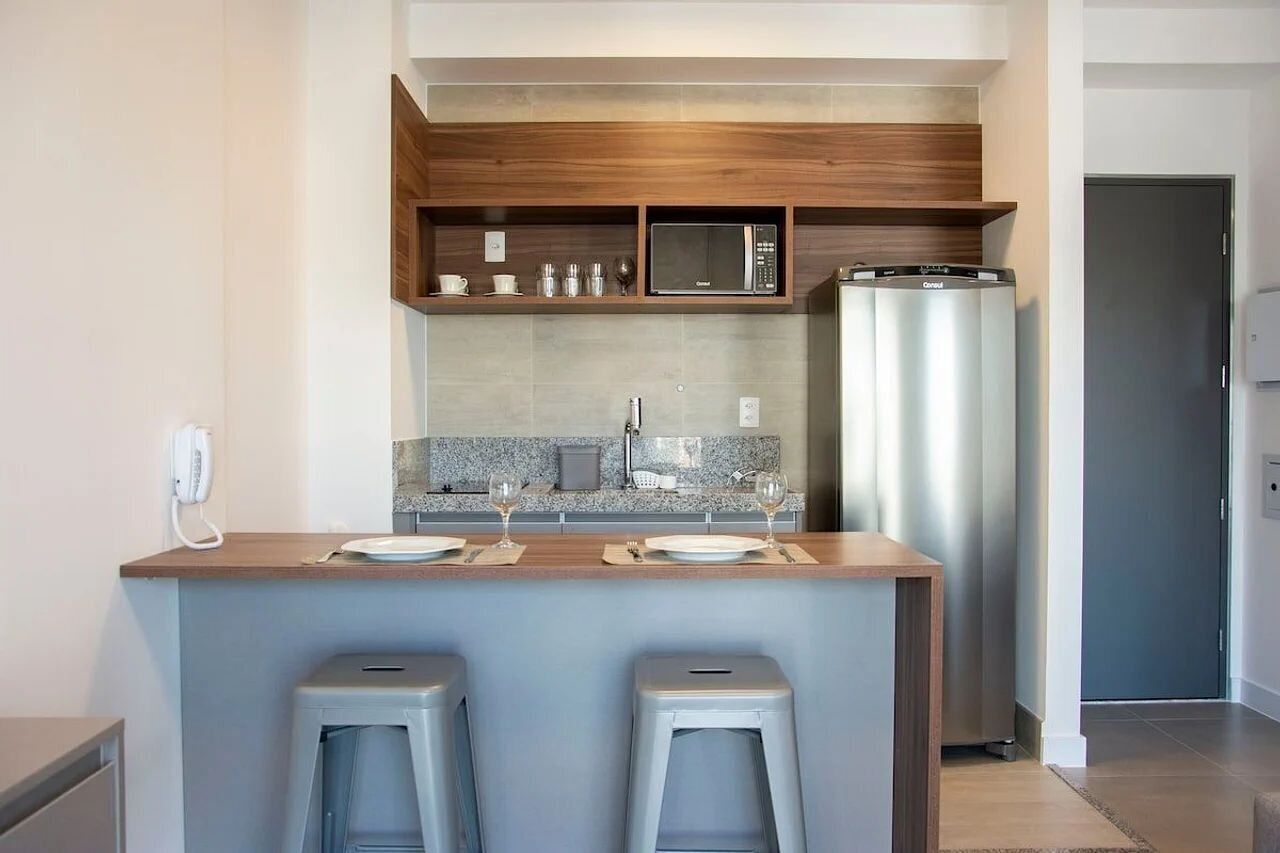 Apartment | Private kitchen | Fridge, microwave, coffee/tea maker, coffee grinder