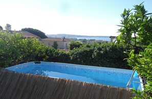 Pool - Charming house in spacious 2500 m2 orchard, swimming pool, view of Cap d'Antibes (Vallauris)