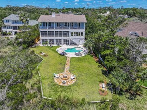 Exterior - High Tide - BREATHTAKING Marsh and Ocean Views! Private Pool, Fire Pit (Saint Simons Island)
