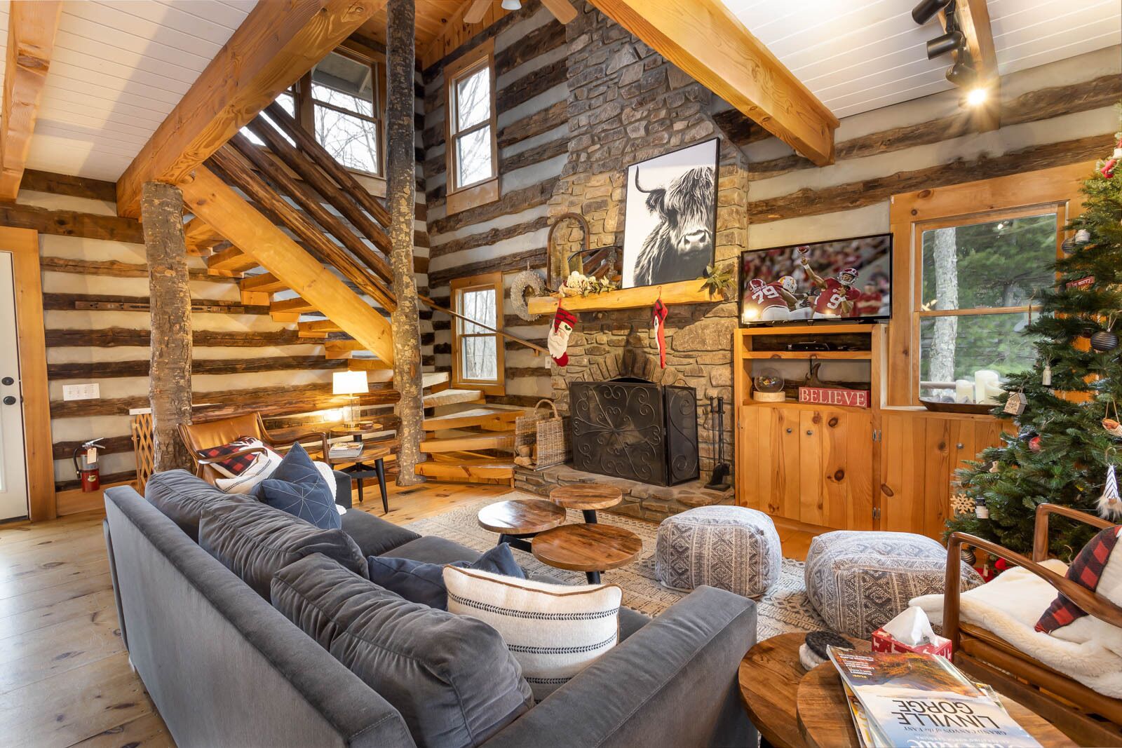 Télévision, cheminée