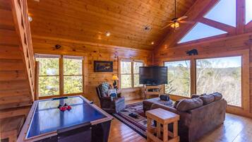 Smart TV, fireplace, video games, table football