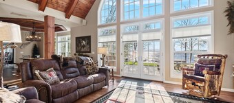 Lakefront retreat with hot tub, water view, game room, home theater & dock