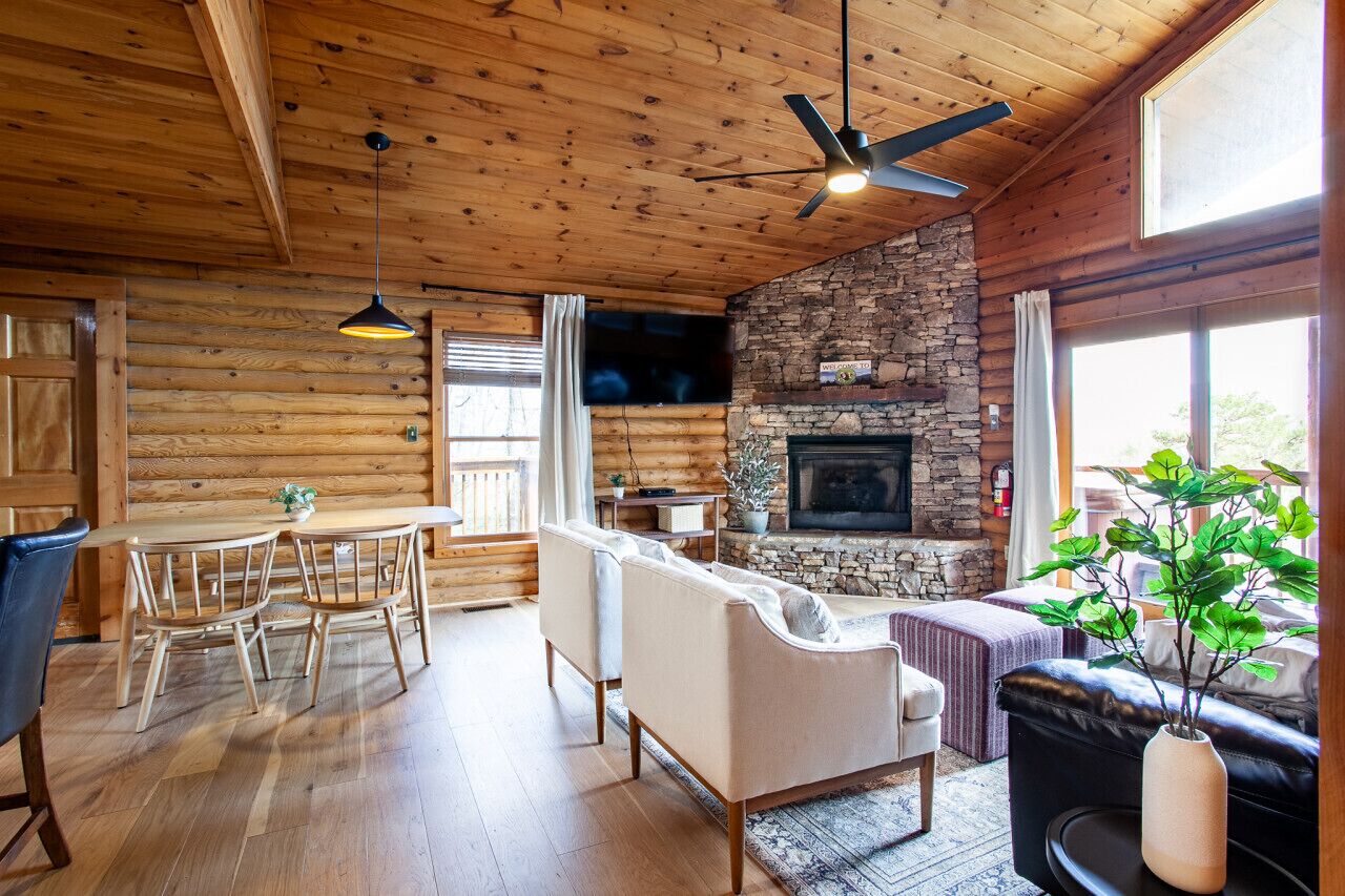 Fernseher, Kamin, DVD-Player