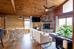 Fernseher, Kamin, DVD-Player