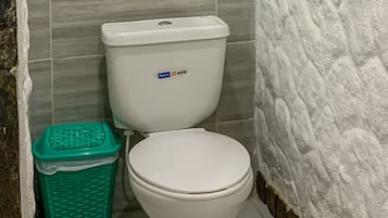 Shower, soap, toilet paper