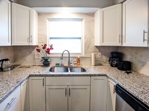 Fridge, microwave, dishwasher, toaster