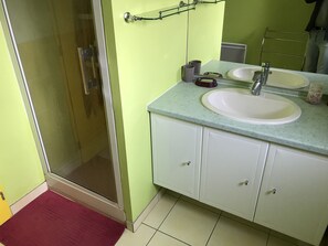 Shower, soap, toilet paper