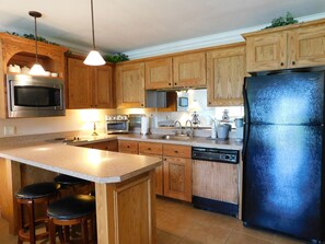 Fridge, microwave, stovetop, dishwasher - Bigfork Water View Studio Condo (Bigfork)