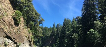 Glamping in the Redwoods, with a hot tub! The Orchard