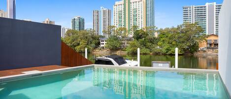 Outdoor pool, a heated pool