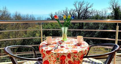 Starry Night - Extra big bed, big bathtub, private parking, sea view, 2 rooms