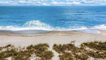 Plage à proximité, chaise longue, serviettes de plage