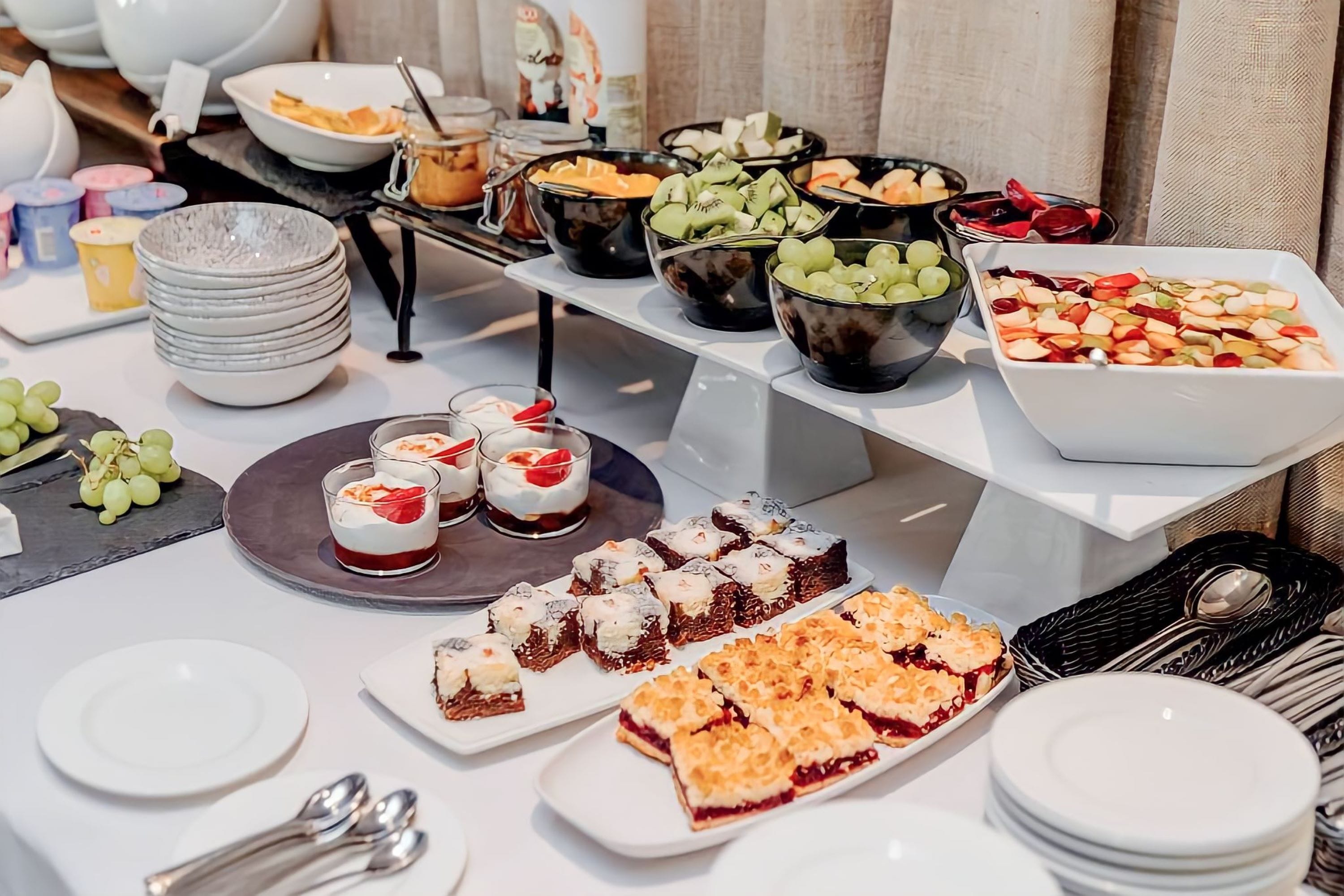 daily buffet breakfast (eur 18 per person)