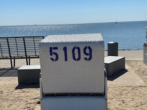 Beach nearby, sun-loungers