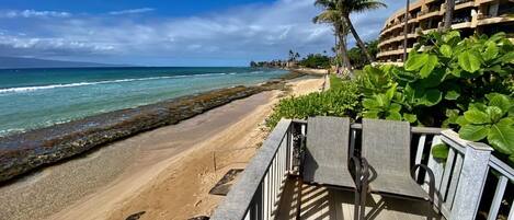 On the beach, beach towels