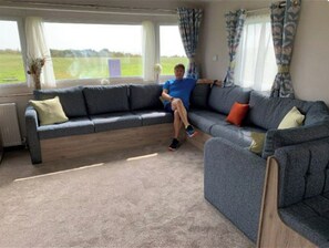 TV, DVD player, video library