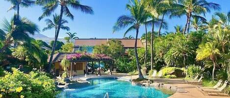 Piscine extérieure, piscine chauffée