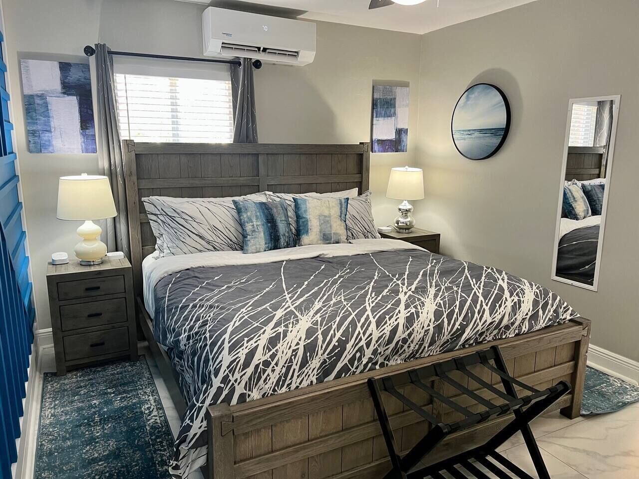 1 bedroom, desk, iron/ironing board, travel crib