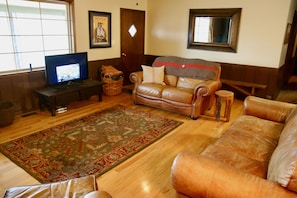 Smart TV, fireplace, DVD player