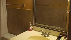 A bathroom with a white sink, a mirror, and a toilet. - Suit Rivas 132 Gran Pacifica Resort (Villa El Carmen)