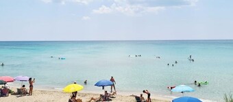 Villa AURORA, beautiful sea view! 400mt from the sandy beach.