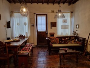 House, 2 Bedrooms, Balcony, City View | Dining room - "skopelos- Iris - Your Traditional Home" (Skopelos)