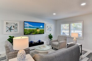 Smart TV, foosball, books