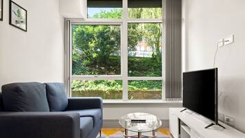 Apartment | Living room | 30-inch TV with cable channels