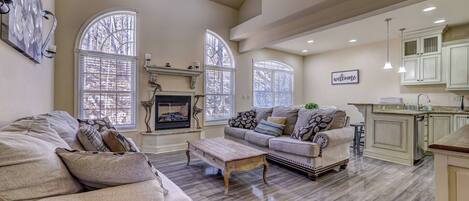 Smart TV, fireplace, video games