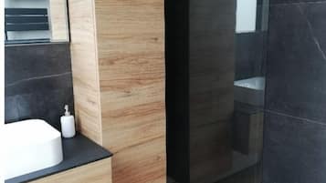 Shower, soap, toilet paper