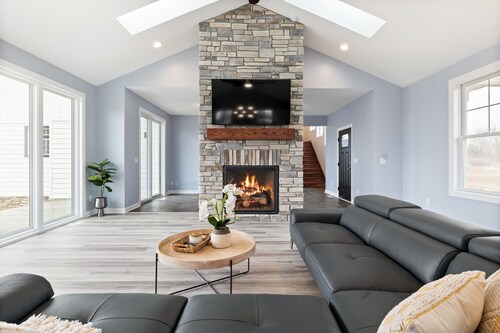 Modern Farmhouse in Michigan Wine Country with pool