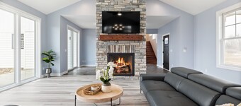 Modern Farmhouse in Michigan Wine Country with pool