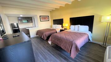 Desk, free WiFi, bed sheets