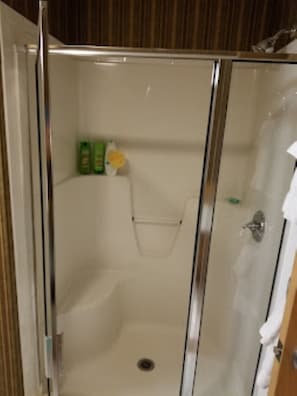 Combined shower/bathtub, jetted bath