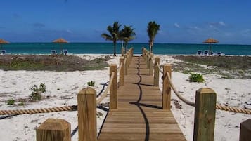 Plage, chaises longues, serviettes de plage